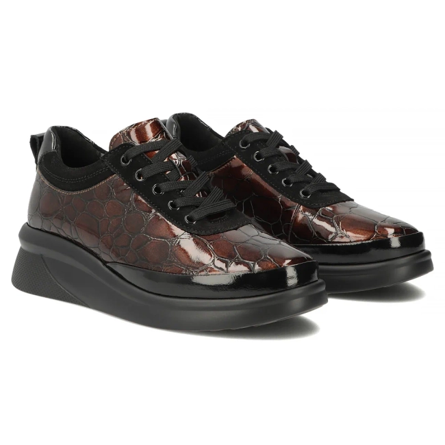 Hnědé kožené polobotky Filippo DP8097/26 BR