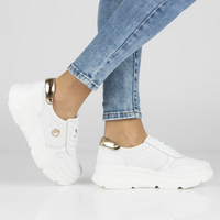 Bílé kožené sneakersy Filippo DP2138 /23 WH