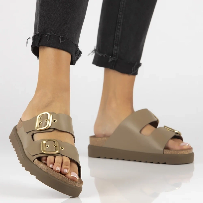 Taupe pantofle Yokono TUNEZ-130