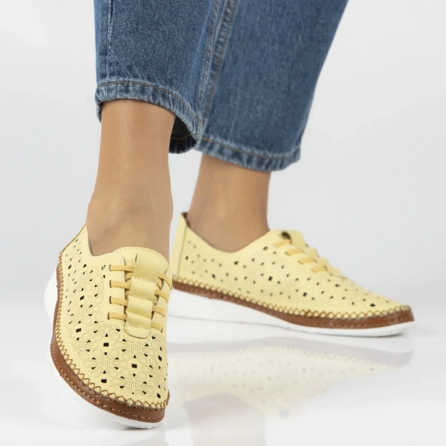 Žluté kožené polobotky Filippo DP7624/26 YL