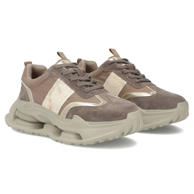 Taupe kožené tenisky Filippo DP7795/26 TP