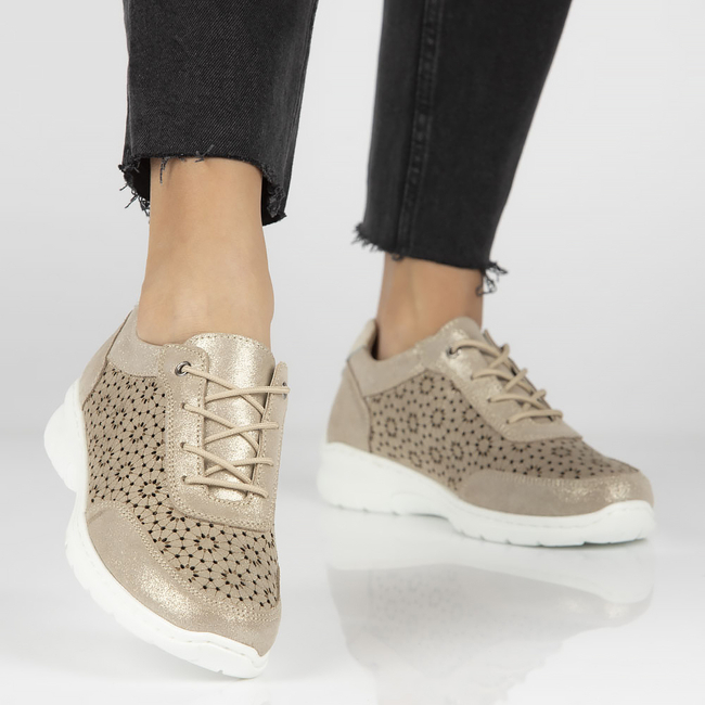 Zlaté kožené sneakersy Filippo DP4519/23 GO