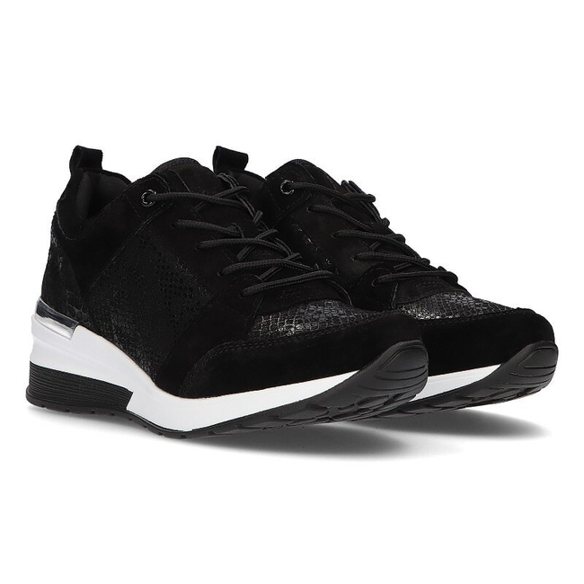 Černé kožené sneakersy Filippo DP1505/21 BK