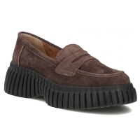 Hnědé kožené polobotky na platformě Filippo DP8278/26 D BR