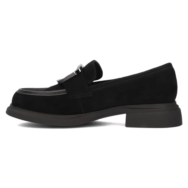 Černě kožené mokasíny Filippo DP6175/24 BK SU