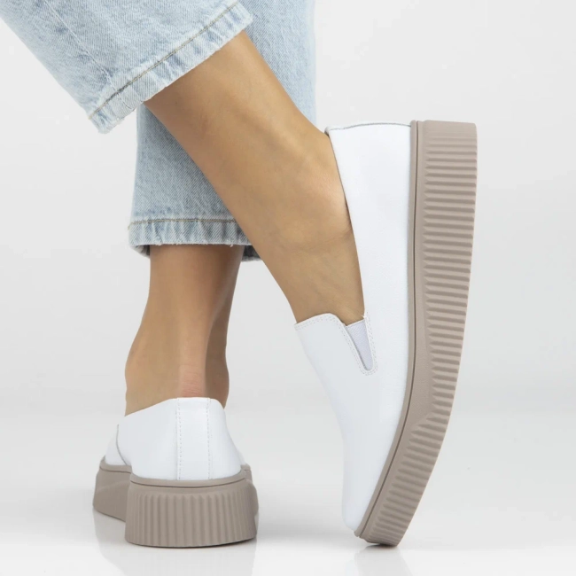 Bílé kožené polobotky Filippo DP7519/26 WH