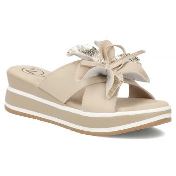 Béžové kožené pantofle Filippo DK7636/26 BE