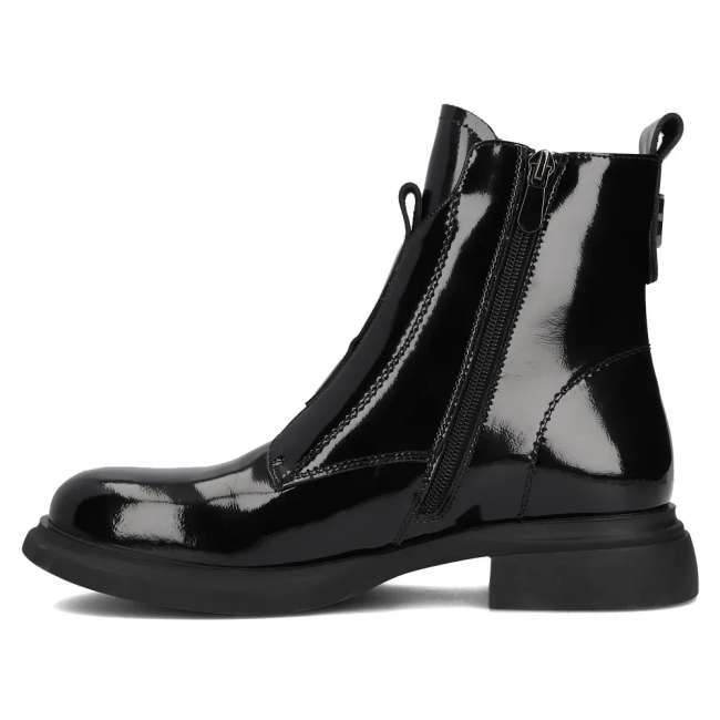 Černě kožené boty Filippo DBT6540/24 BK