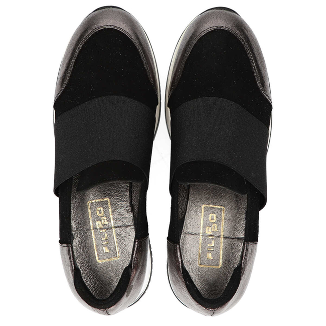 Polobotky Filippo 018 Black Suede/Nickel