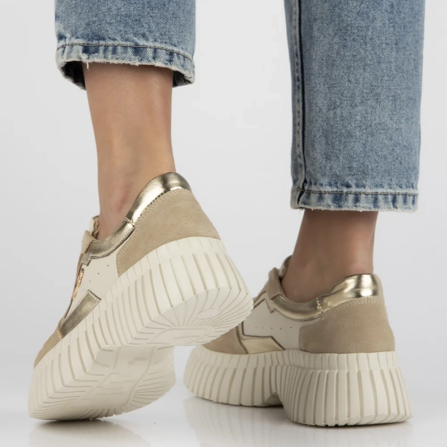 Béžové kožené sneakersy Filippo DP6780/25 BE GO