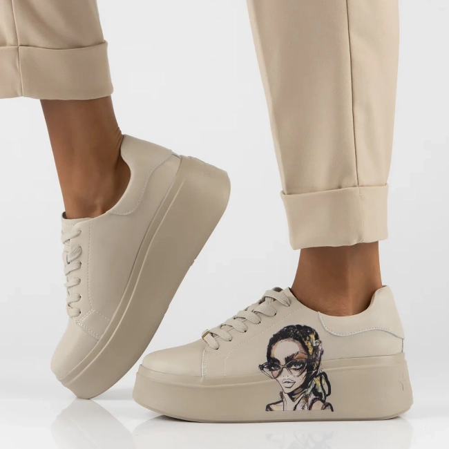 Béžové kožené sneakersy Filippo DP6207/24 BE