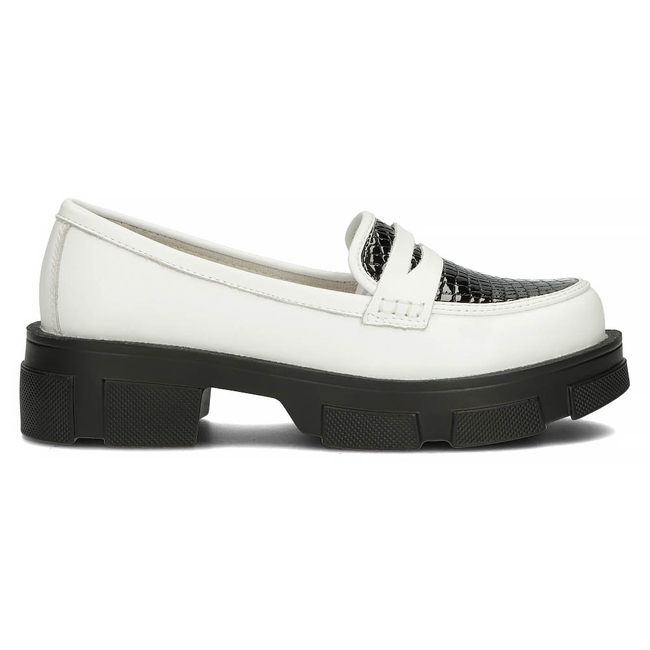 Bílé kožené boty Filippo DP3695/22 WH BK
