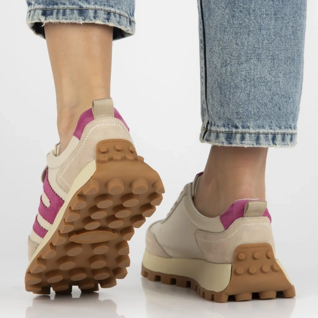 Béžovo-růžové kožené sneakersy Filippo DP6743/25 BE FH