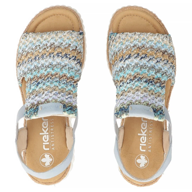 Růžové sandály Rieker 69172-91 multicolor