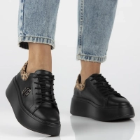 Černé kožené sneakersy Filippo DP6058/25 BK LEO