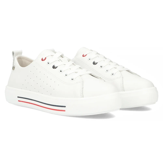 Bílé kožené polobotky Filippo DP6029/24 WH