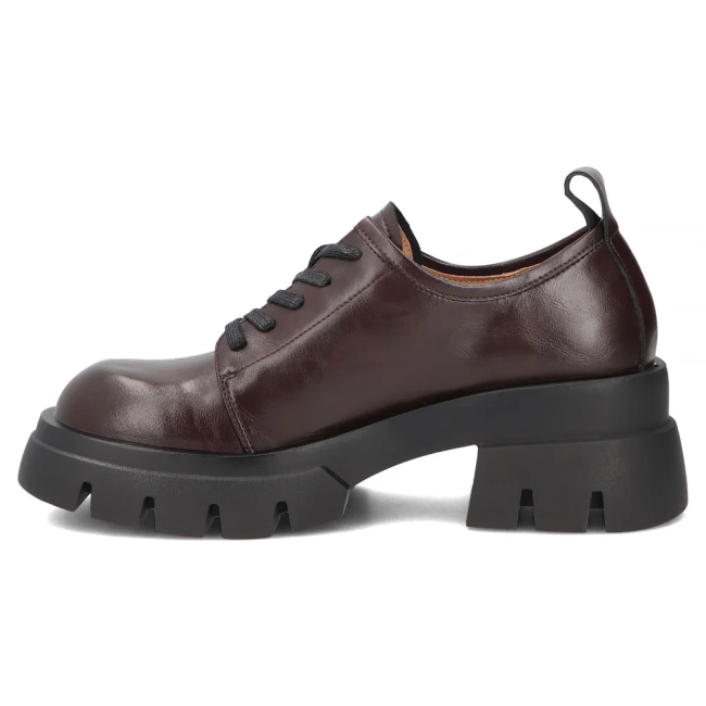 Tmavě hnědé kožené polobotky Filippo DP8156/26 D BR