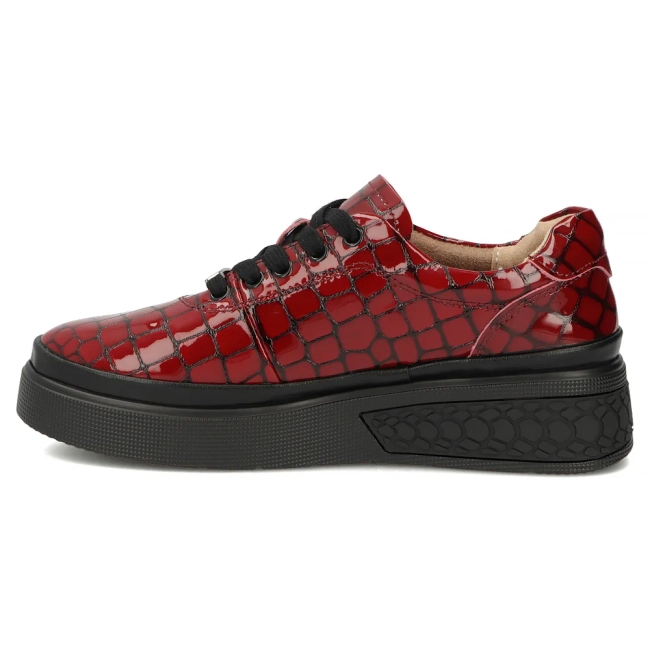 Červené kožené polobotky na klínku Filippo DP8326/26 RD