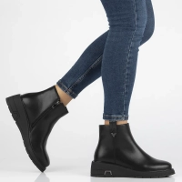 Černě kožené kotníkové boty Filippo DBT6332/24 BK