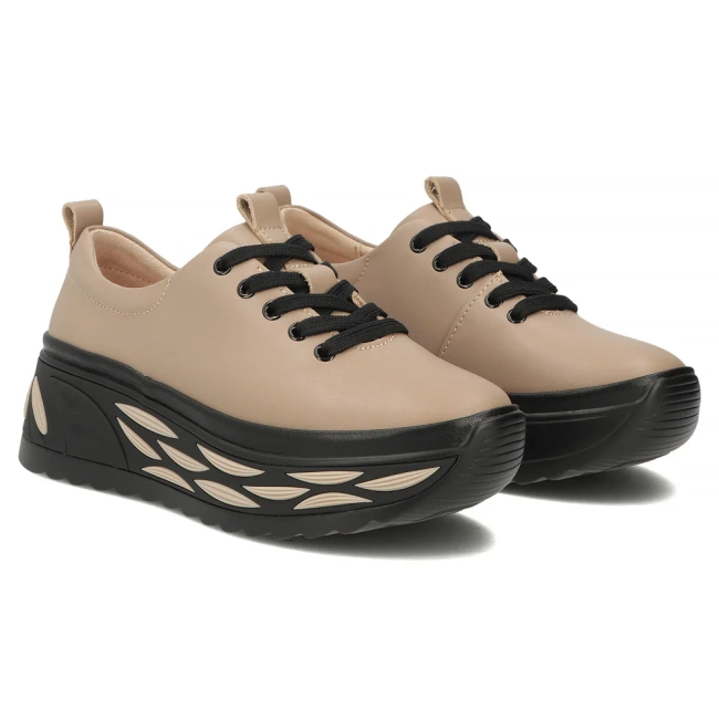 Taupe kožené tenisky Filippo DP8006/26 TP