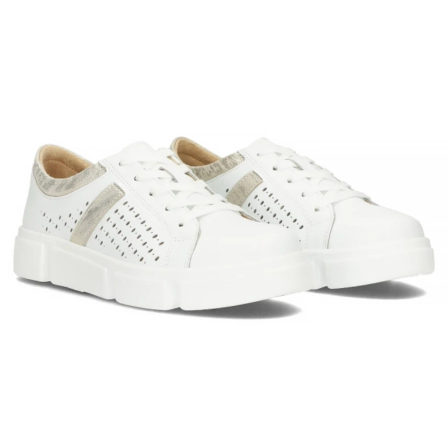 Bílé kožené polobotky Filippo DP4531/24 WH GO