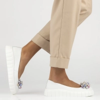 Bílé kožené polobotky Filippo DP6996/26 WH