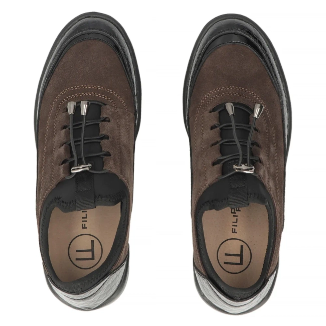 Hnědé kožené polobotky Filippo DP8106/26 D BR