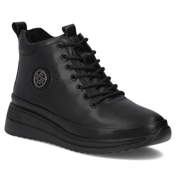 Černé kožené kotníkové boty Filippo DBT4215/26 BK BK