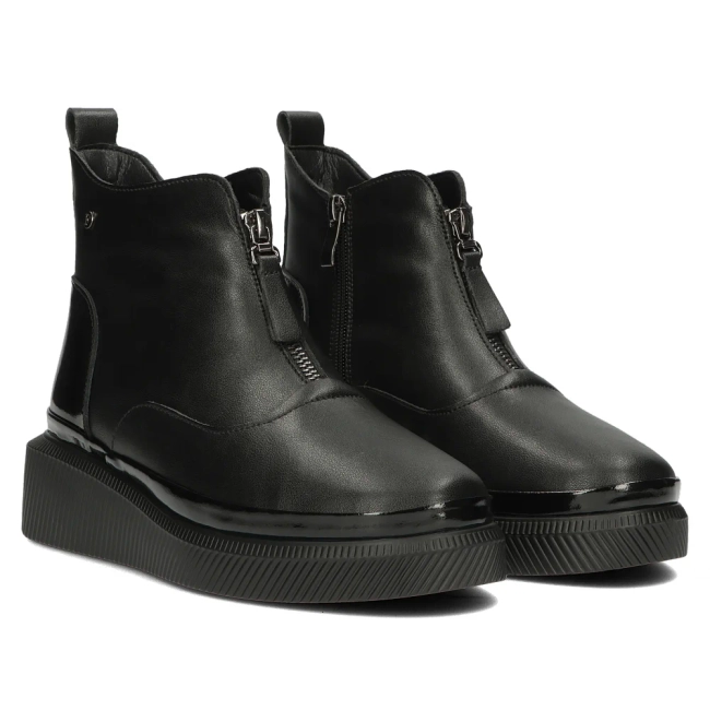 Černě kožené kotníkové boty Filippo DBT4800/23 BK