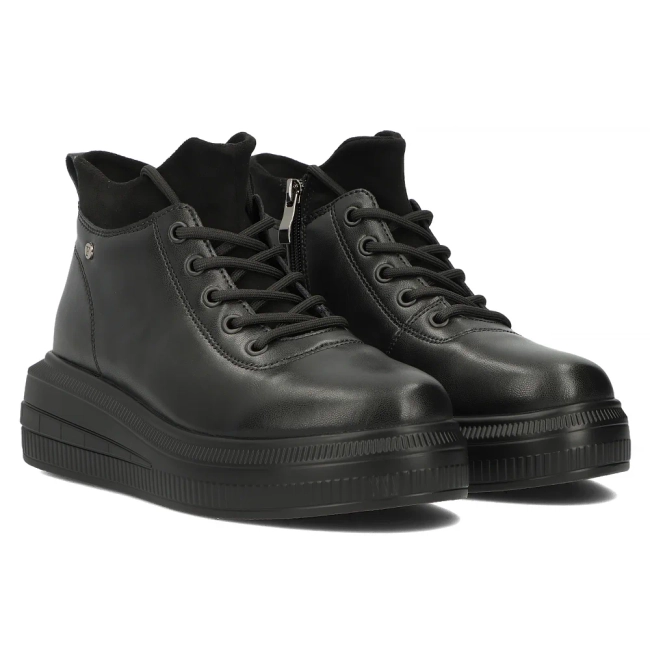 Černé kožené kotníkové boty Filippo DBT6506/24 BK