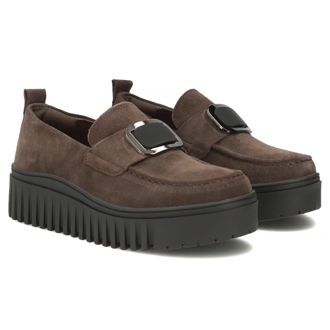 Hnědé kožené polobotky Filippo DP8269/26 D BR