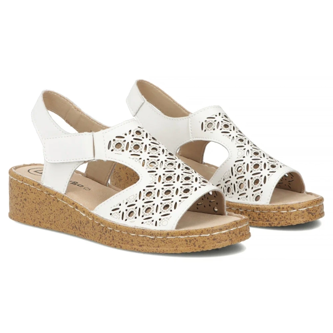 Bílé kožené sandály Filippo DS7642/26 WH