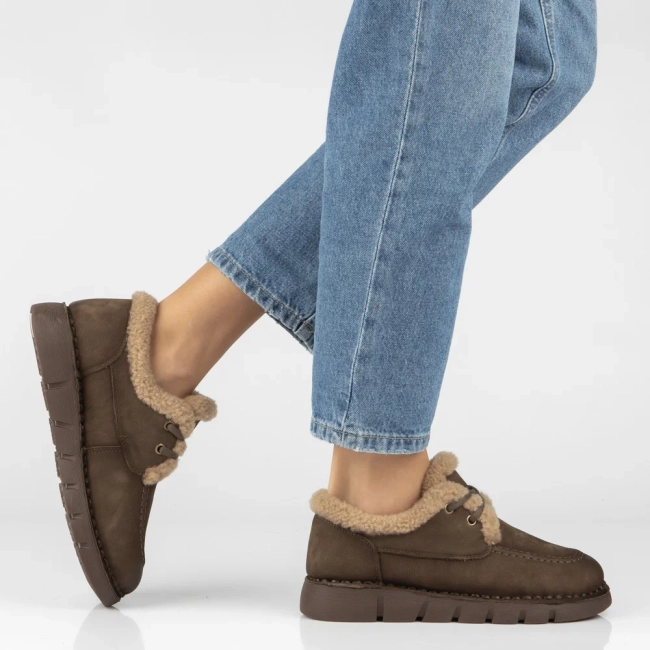 Khaki kožené polobotky Filippo DP8181/26 KH