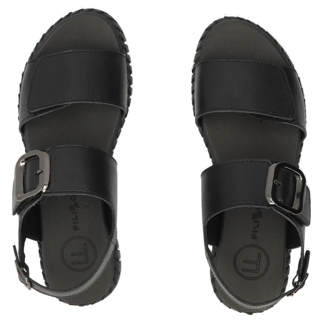 Černé kožené sandály Filippo DS7625/26 BK