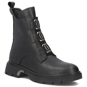 Černě kožené kotníkové boty Filippo DBT8015/26 BK