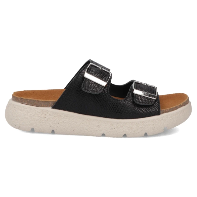 Černé kožené pantofle Filippo DK7925/26 BK