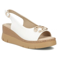 Bílé kožené sandály Filippo DS7648/26 WH