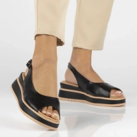 Černé kožené sandály Filippo DS6153/24 BK