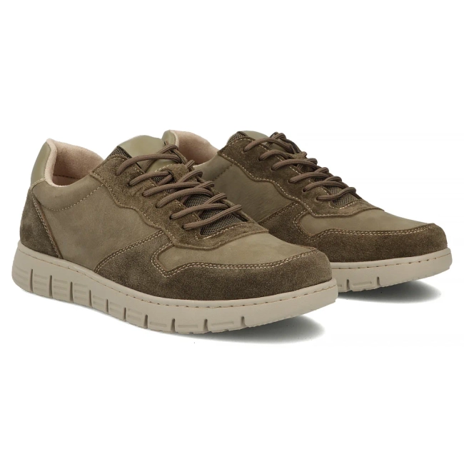 Khaki kožené tenisky Filippo MP8296/26 KH