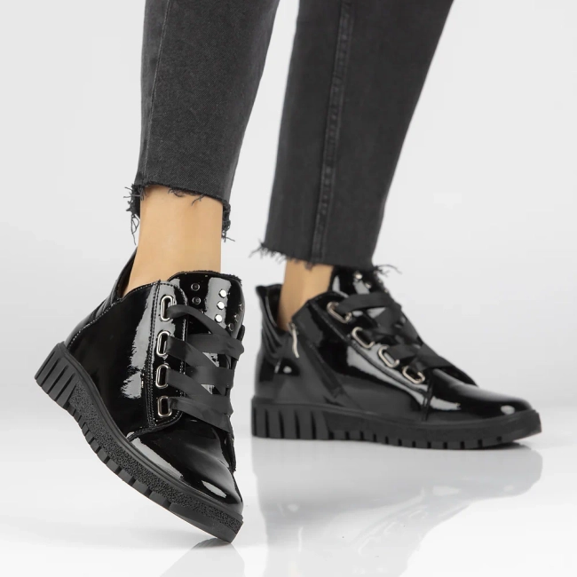 Černě kožené kotníkové boty Filippo DBT3197/24 BK