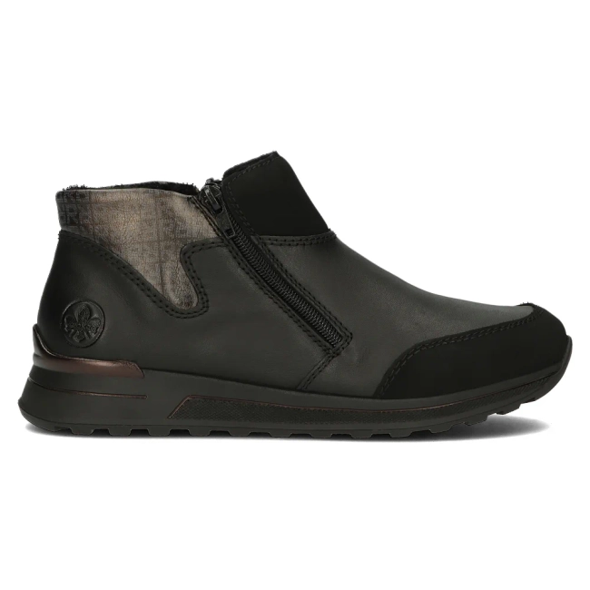 Černé kožené sneakersy Rieker N1452-00