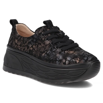 Černé kožené tenisky Filippo DP8006/26 BK FL