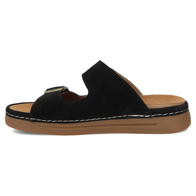 Černé kožené pantofle Filippo DK7802/26 BK