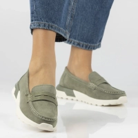 Khaki kožené mokasíny Filippo DP7528/26 KH