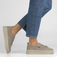 Taupe kožené tenisky na platformě Filippo DP6122/26 TP