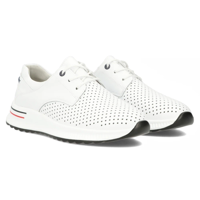 Bílé kožené polobotky Filippo DP6022/24 WH