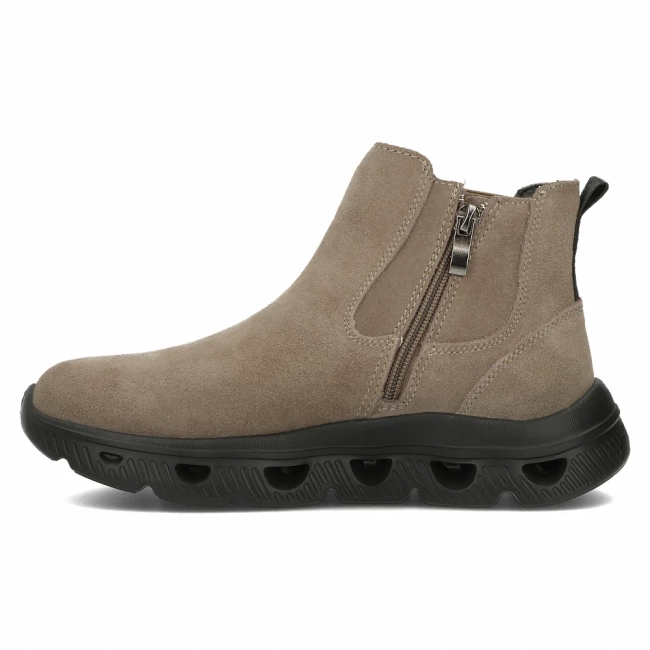 Taupe kožené kotníkové boty Filippo DBT6346/24 TP