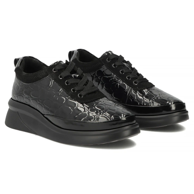 Černé kožené polobotky Filippo DP8097/26 BK