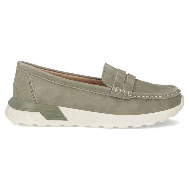 Khaki kožené mokasíny Filippo DP7528/26 KH