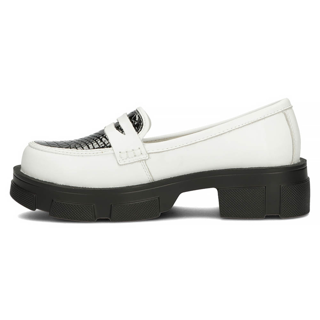 Bílé kožené boty Filippo DP3695/22 WH BK
